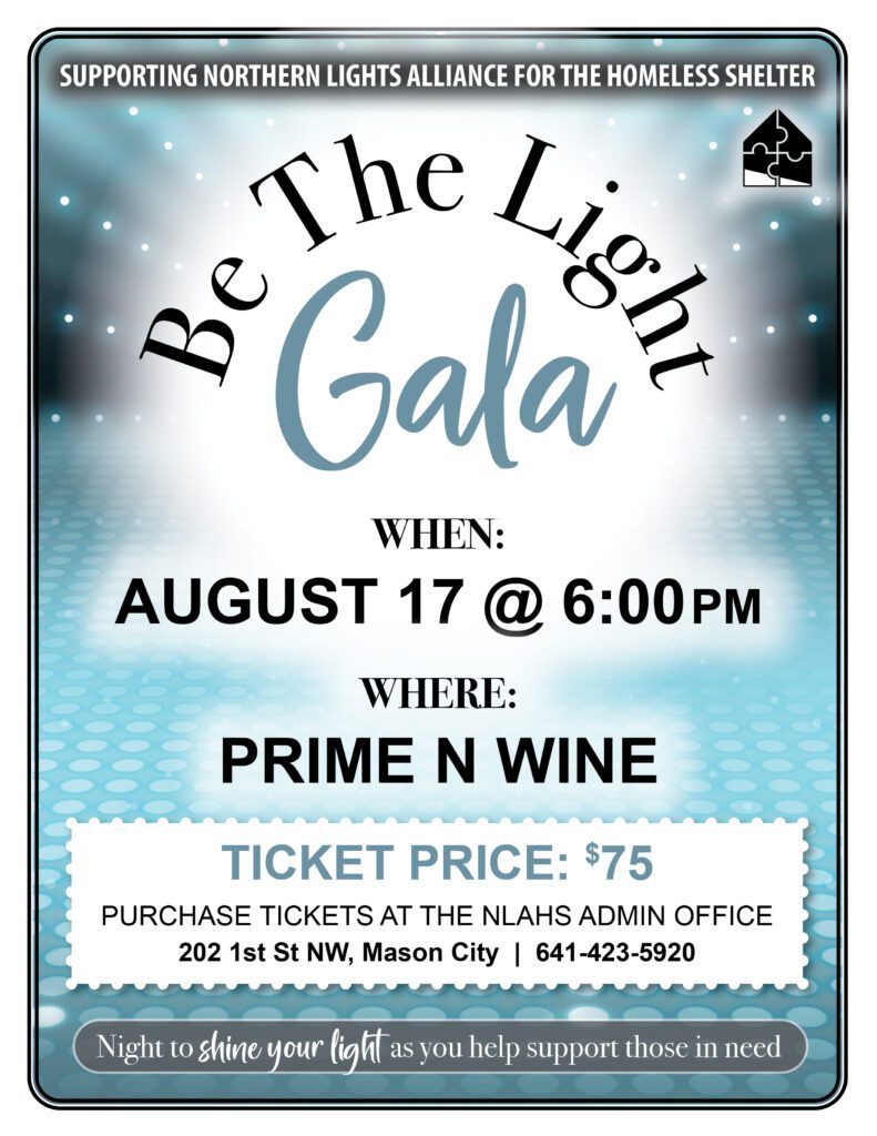 Be the Light Gala at Prime N Wine on August 17 at 6 PM